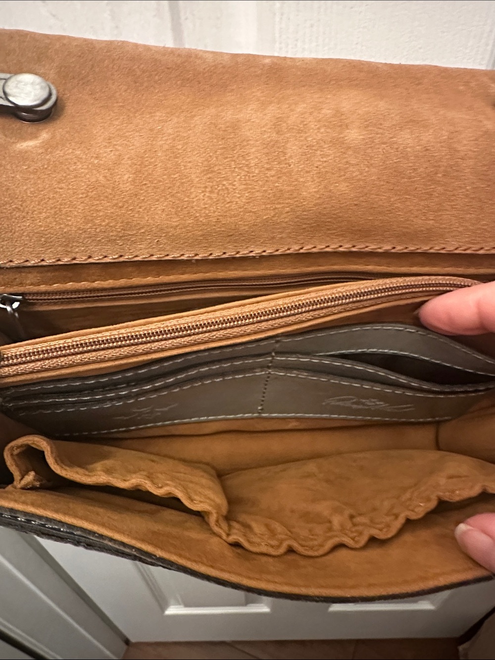 Patricia Nash Embossed Leather Crossbody in Gray - Picture 9 of 9